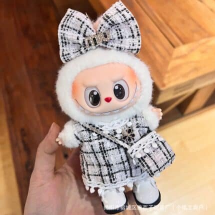LABUBU Fashion Clothing-MIUMIU Style White Dress + Bow + Bag|O025
